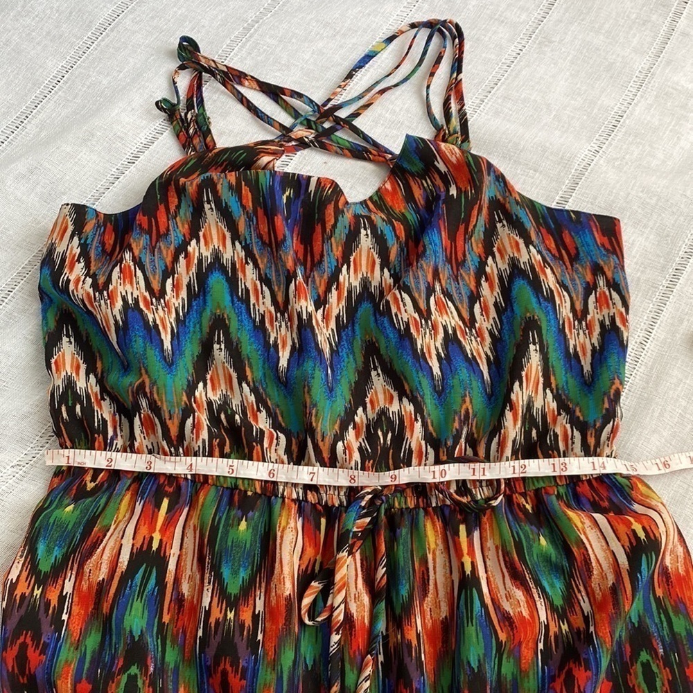 Speed Control sleeveless mini sundress with stunning bright colors. - Picture 9 of 16